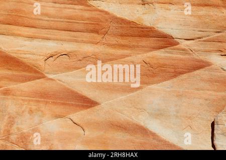 Rhomb pattern nella scogliera - Valley of Fire State Park, Nevada Foto Stock