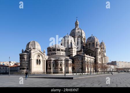 La cattedrale di Marsiglia (in francese: Cathédrale Sainte-Marie-majeure de Marseille o Cathédrale de la Major) è una cattedrale cattolica romana e una cattedrale nazionale Foto Stock