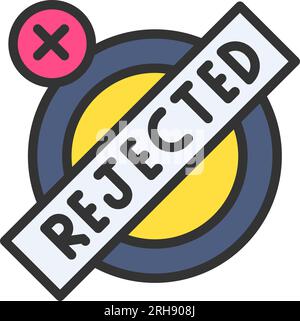 Timbro immagine icona rifiutata. Illustrazione Vettoriale