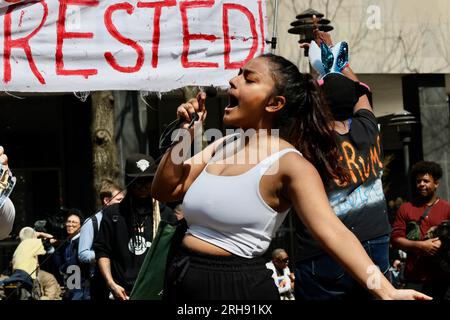 Dimostrazione anti-Trump a New York 4/4/23 #2 Foto Stock