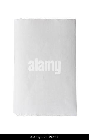 carta per ricevute bianca su sfondo bianco con percorso di ritaglio Foto Stock