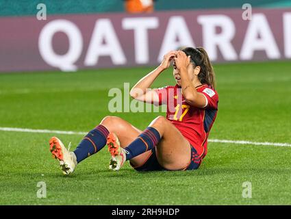 Auckland, nuova Zelanda. 15 agosto 2023. 15 agosto 2023: Alba Redondo (Spagna) gesti durante una partita, at, . Kim Price/CSM Credit: Cal Sport Media/Alamy Live News Foto Stock