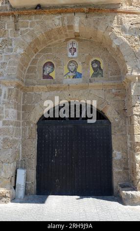 Un cancello per St. Monastero dell'Arcangelo Michele a Jaffa, Israele Foto Stock