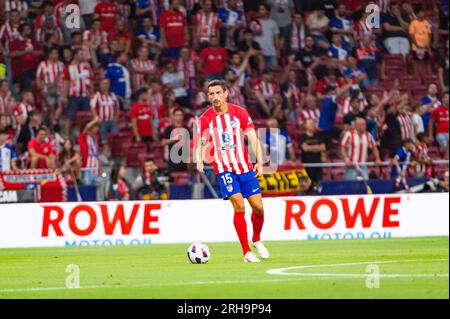 Madrid, Spagna. 14 agosto 2023. In azione durante la partita di calcio LaLiga EA Sports tra Atletico Madrid e Granada giocata all'Estadio Civitas Metropolitano il 14 agosto 2023 a Madrid, Spagna Credit: Independent Photo Agency/Alamy Live News Foto Stock