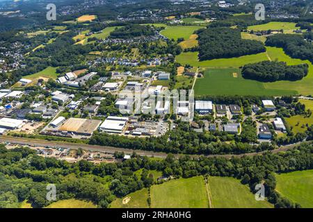 Veduta aerea, parco industriale Rosendahler Straße, Gevelsberg, zona della Ruhr, Renania settentrionale-Vestfalia, Germania, parco industriale Rosendahler Straße, DE, Europ Foto Stock