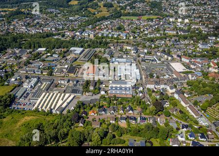 Veduta aerea, parco industriale Rosendahler Straße, Gevelsberg, zona della Ruhr, Renania settentrionale-Vestfalia, Germania, parco industriale Rosendahler Straße, DE, Europ Foto Stock