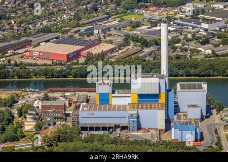 Vista aerea, società energetica GMVA Niederrhein GmbH, impianto di incenerimento dei rifiuti, Lirich, Oberhausen, regione della Ruhr, Renania settentrionale-Vestfalia, Germania, DE, Europ Foto Stock