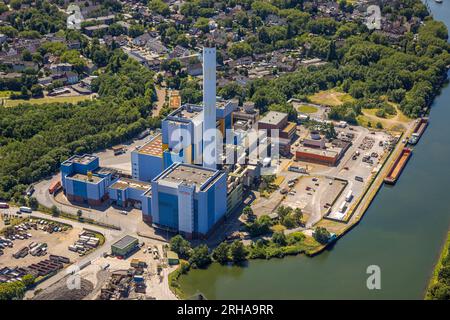 Vista aerea, società energetica GMVA Niederrhein GmbH, impianto di incenerimento dei rifiuti, Lirich, Oberhausen, regione della Ruhr, Renania settentrionale-Vestfalia, Germania, DE, Europ Foto Stock