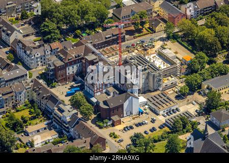 Vista aerea, Helios St Elisabeth Clinic Oberhausen, cantiere e nuovo edificio, Styrum, Oberhausen, regione della Ruhr, Renania settentrionale-Vestfalia, tedesco Foto Stock