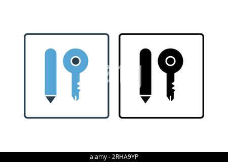 Icona della parola chiave. Icona relativa all'ottimizzazione dei motori di ricerca. adatto per la progettazione di siti web, app, interfacce utente. stile icona a tinta unita. Semplice design vettoriale e Illustrazione Vettoriale