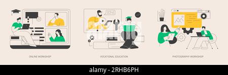 Illustrazioni vettoriali di concetto astratto di apprendimento professionale. Illustrazione Vettoriale