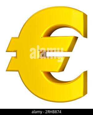 Simbolo finanziario e commerciale. Euro sign. Isolato su sfondo bianco Foto Stock