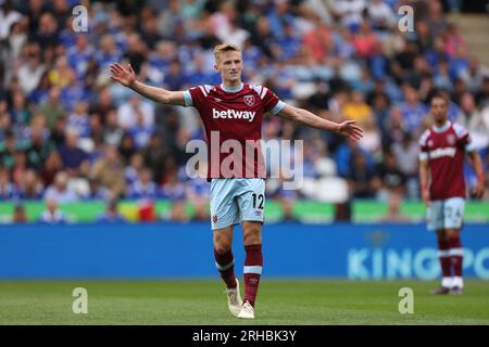 Flynn Downes of West Ham United - Leicester City / West Ham United, Premier League, King Power Stadium, Leicester, Regno Unito - 28 maggio 2023 solo per uso editoriale - si applicano restrizioni DataCo Foto Stock