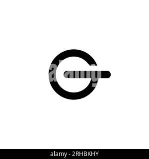 Logo G design vettoriale minimalista icona azienda simbolo lettera in bianco e nero. Illustrazione Vettoriale