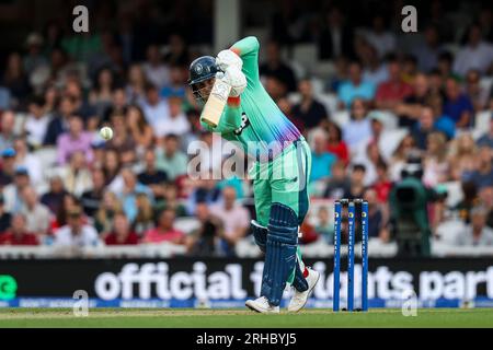 Londra, Inghilterra. 9 agosto 2023. Jason Roy di Oval Invinciples durante il Hundred match tra Oval Invinciples e London Spirit all'Oval. Foto Stock