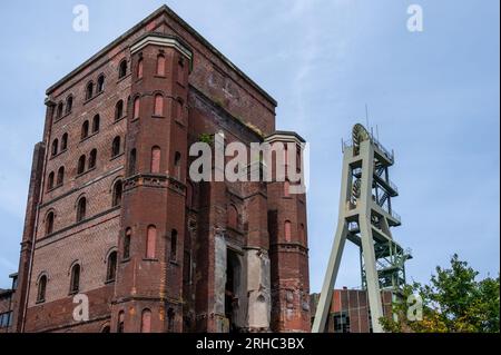 Area storica della Ruhr, miniera vecchia, chiusa Ewald, Germania Foto Stock