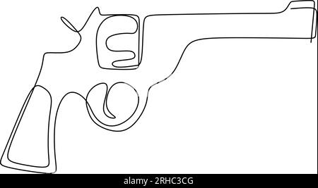 linea continua della pistola. Illustrazione Vettoriale