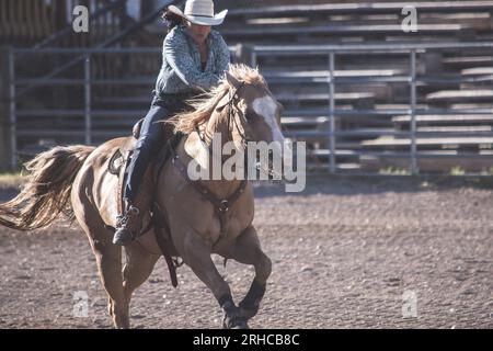 Augusta American Legion PRCA Rodeo Slack ad Augusta, MT- Estate 2019 Foto Stock
