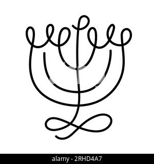 Illustrazione a forma di Menorah Hanukkah Logo icon Art Illustrazione Vettoriale