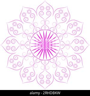 Design mandala floreale di colore rosa Illustrazione Vettoriale