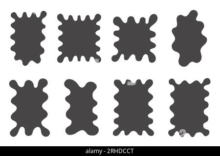 Telaio antirumore Y2K. Bordo ondulato a zigzag per la storia. Set di profili scanalati retrò dentellati rettangolari. Simpatici poster geometrici per un design moderno. Vettore Illustrazione Vettoriale