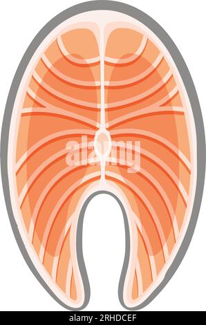Illustrazione vettoriale di una bistecca di salmone Illustrazione Vettoriale