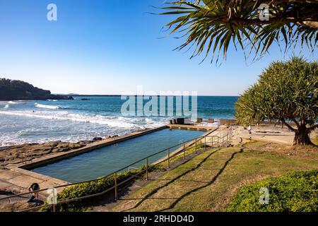 Yamba Ocean pool accanto alla spiaggia principale, Yamba è una città costiera nel nord del nuovo Galles del Sud, Australia Foto Stock