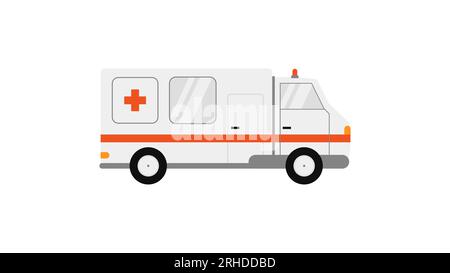 elemento di ambulanza bianco isolato su sfondo bianco. Illustrazione Vettoriale