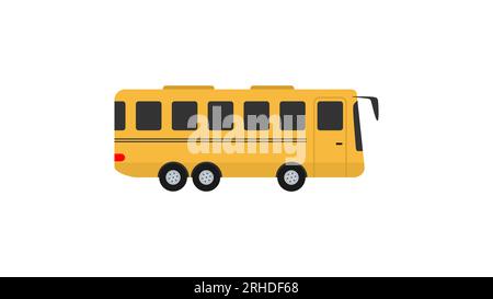 Scuolabus giallo isolato su sfondo bianco. Illustrazione Vettoriale