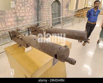 Mitragliatrice, MG 08, Aathagarh, Cuttack, XVIII-XIX secolo. Foto Stock