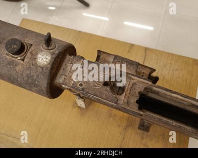 Mitragliatrice, MG 08, Aathagarh, Cuttack, XVIII-XIX secolo. Foto Stock