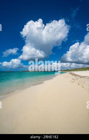 Remote Tràigh Mheilein Beach, Huisinis, Isola di Harris, Ebridi esterne, Scozia, REGNO UNITO Foto Stock