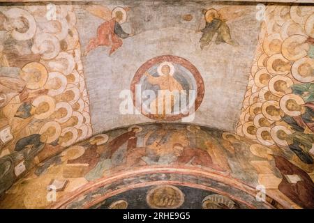 Affreschi di Andrey Rublev nella Cattedrale della Dormizione di Vladimir, Russia Foto Stock