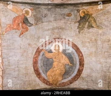 Affreschi di Andrey Rublev nella Cattedrale della Dormizione di Vladimir, Russia Foto Stock