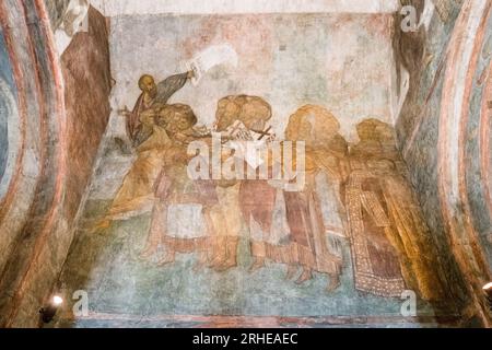 Affreschi di Andrey Rublev nella Cattedrale della Dormizione di Vladimir, Russia Foto Stock