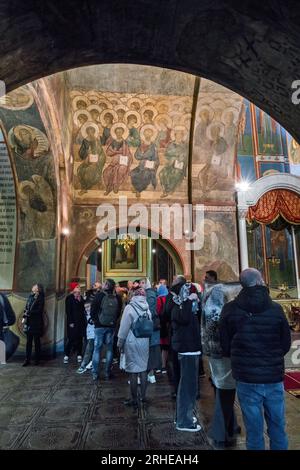 Affreschi di Andrey Rublev nella Cattedrale della Dormizione di Vladimir, Russia Foto Stock