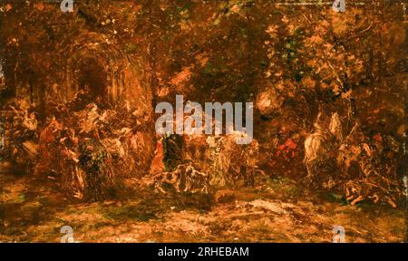 Adolphe Monticelli, culto del bosco, pittura ad olio su tavola, circa 1872 Foto Stock