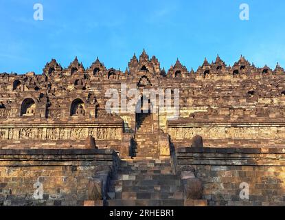 Tempio di Borobudur a Yogyakarta, in Indonesia Foto Stock