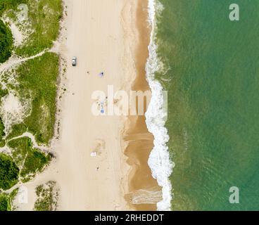 Vista aerea di Kirks Beach a Montauk, NY Foto Stock