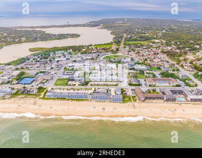 vista aerea di montauk dall'oceano Foto Stock