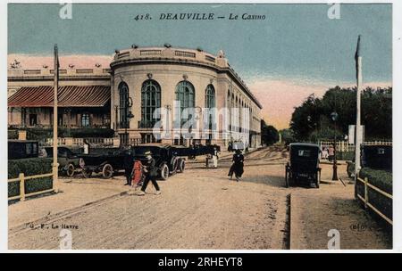 Normandie, Calvados (14), Deauville : vue exterieure du casino - carte postale fin 19eme-debut 20eme siecle Foto Stock