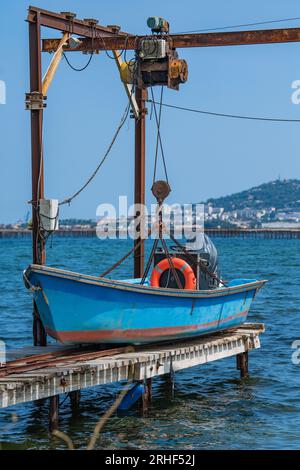 Oyster Park sullo stagno di Thau a Bouzigues, Francia Foto Stock