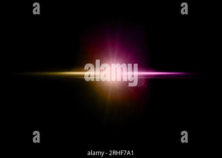 Abstract sun burst con digital lens flare sfondo. Foto Stock