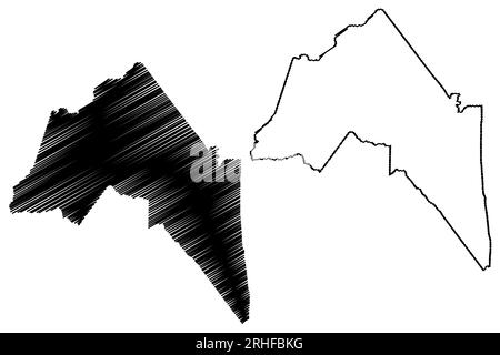 Comune di Sao Mateus (stato di Espírito Santo, Comuni del Brasile, Repubblica Federativa del Brasile) illustrazione vettoriale mappa, schizzo di scrittura Sao M Illustrazione Vettoriale