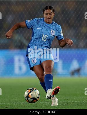 L'inglese Jessica Carter in azione durante la semifinale della Coppa del mondo femminile FIFA allo Stadium Australia di Sydney. Data foto: Mercoledì 16 agosto 2023. Foto Stock