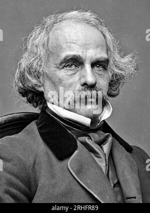 NATHANIEL HAWTHORNE (1804-1864) romanziere americano intorno al 1862 Foto Stock