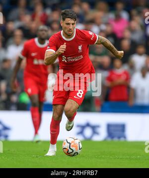 Londra, Regno Unito. 13 agosto 2023. 13 agosto 2023 - Chelsea / Liverpool - Premier League - Stamford Bridge. Dominik Szoboszlai del Liverpool durante la partita di Premier League a Stamford Bridge, Londra. Credito immagine: Mark Pain/Alamy Live News Foto Stock