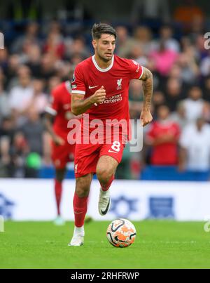 Londra, Regno Unito. 13 agosto 2023. 13 agosto 2023 - Chelsea / Liverpool - Premier League - Stamford Bridge. Dominik Szoboszlai del Liverpool durante la partita di Premier League a Stamford Bridge, Londra. Credito immagine: Mark Pain/Alamy Live News Foto Stock