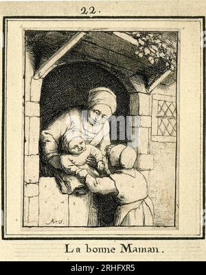 Madre con due figli 1675 di Adriaen van Ostade Foto Stock