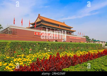 Pechino 11 settembre: Pechino costruisce il paesaggio di Tiananmen l'11 settembre 2011. Tiananmen si trova nella capitale della Repubblica Popolare Cinese Foto Stock